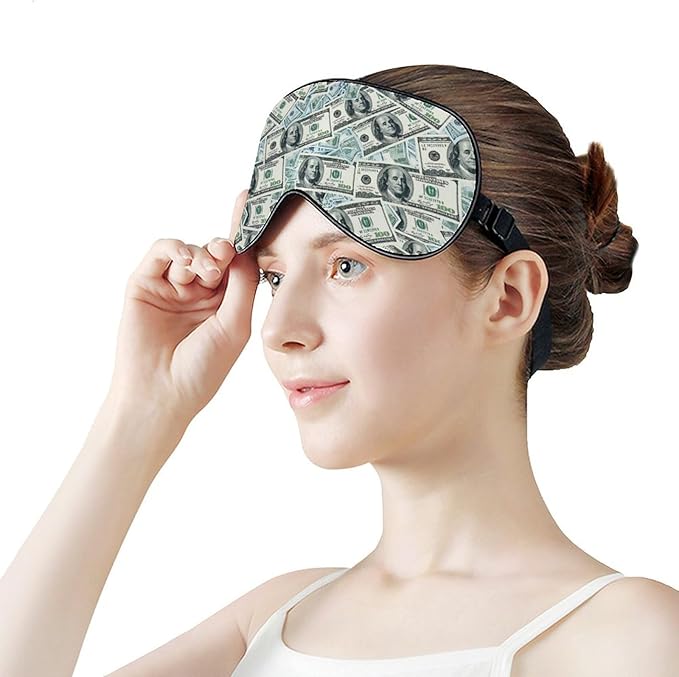 SWEET TANG Sleep Mask Compatible with 100 Dollar Bills Print Money with Elastic Strap Breathable for Sleeping Nap Travel, Funny Eyes Shade Cover