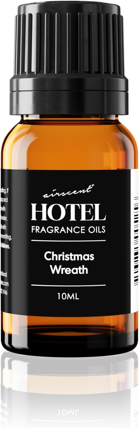 AirScent Christmas Wreath Holiday Diffuser Oil - Premium Holiday Fragrance Oil for Ultrasonic and Waterless Diffusers and Crafting - 10ml, .34 fl oz Glass Dropper Bottle - Balsam Fir Essential Oil
