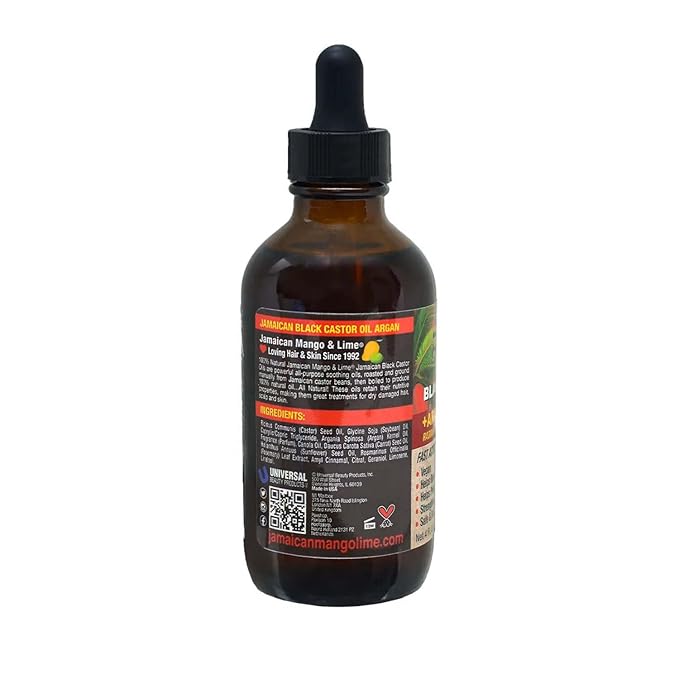 Jamaican Mango & Lime Black Castor Oil – Hair & Scalp Oil for Locs, Braids, Twists & Natural Hair – Strengthens, Moisturizes & Promotes Hair Growth (4oz (Pack of 1), Argan)