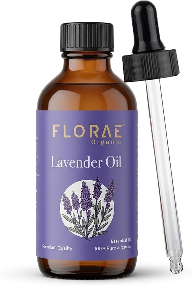 Lavender Essential Oil 4 Fl Oz 100% Pure and Natural Essential Oil with Dropper for Diffuser Aromatherapy Massage Candle and Soap Making Fragrance (118 Ml)