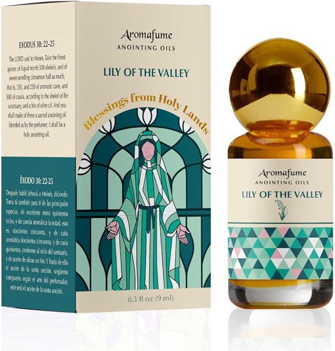 Lily of The Valley Anointing Oil 9ml (0.3 fl oz.)| Blessings from The Holy Lands | Blessed Olive Oil from Jerusalem with Biblical Spices | Natural Ingredients | Holy Oils for Prayer and Protection