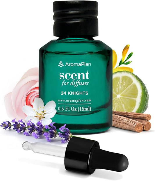 AromaPlan Hotel Scent Diffuser Oil, 24 Knights 15 mL, 0.5 Fl.oz- Luxury Hotel Fragrance in Dropper Bottle for Aromatherapy -Hotel Essential Oil Fragrance Scent Diffuser Oil, USA Made