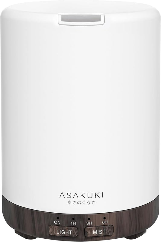 ASAKUKI Essential Oil Diffuser for Home, 300 ml Humidifier with Automatic Shut-Off, Quiet Aromatherapy Diffuser with 7 LED Lights for Living Room, Kitchen, Bedroom, Hotel, Gift for Mom - Black