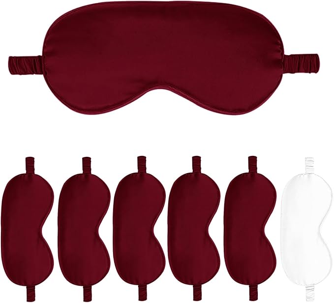 7PACK Satin Eye Mask Silk Sleep Masks Silky Blackout Eyes Covers Sleeping Blindfold Eyeshade Wedding Bridal Gift Travel Naps