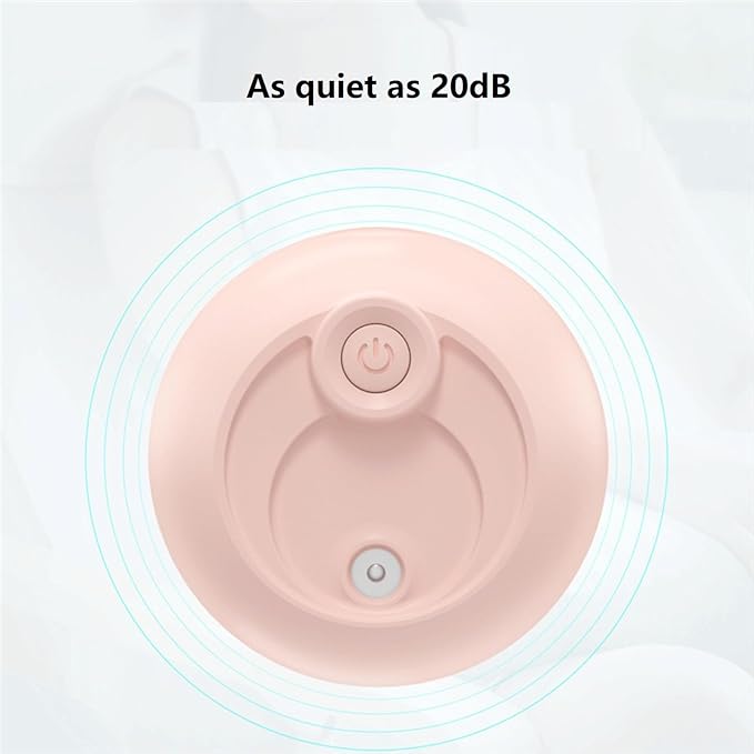 Mini USB Humidifier - Large Capacity, Ultra-Quiet 20dB, 2 Modes (Continuous/Intermittent) with Anti-Dry Burn & Night Light, Nano Mist for Room/Car/Office Desk (<10㎡) (White, 420ml)