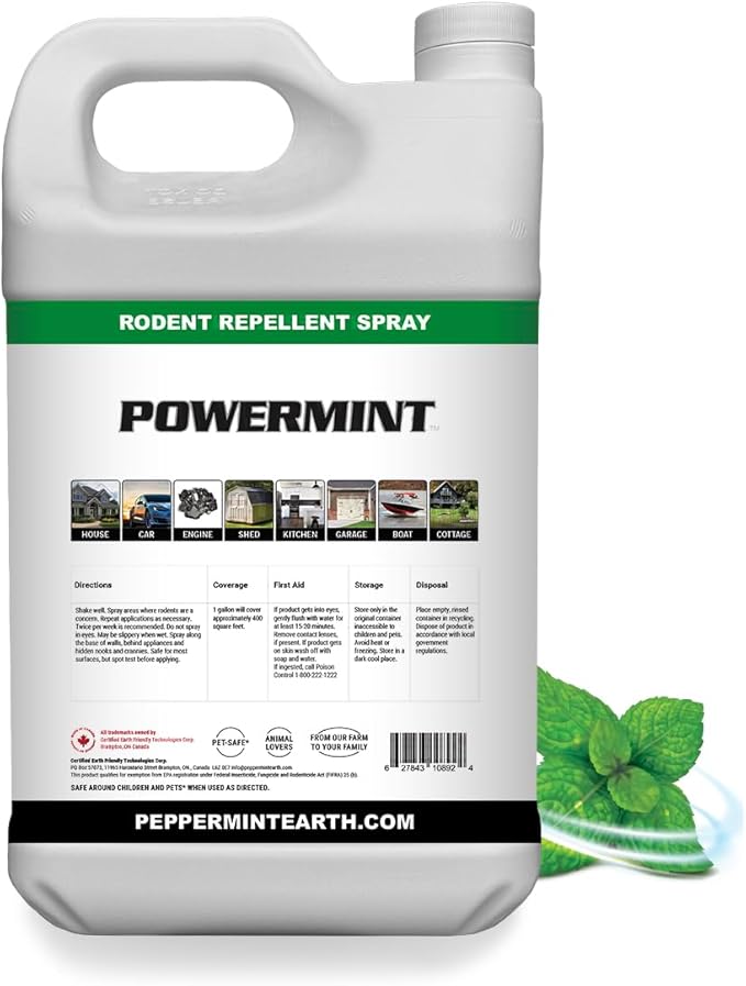 Powermint 1 Gallon Peppermint Oil Rodent Repellent Spray