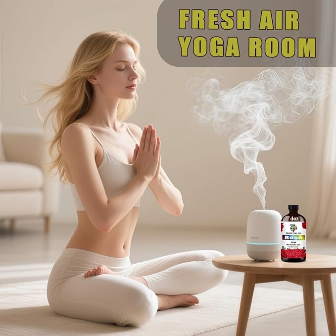 Rose Essential Oil - Rose Oils for Diffusers, Humidifiers, DIY Candles, Soap, Cleaning, Home, Office, Yoga, Massage, Gifts - 4 fl oz (120 ml) - GV77ZF