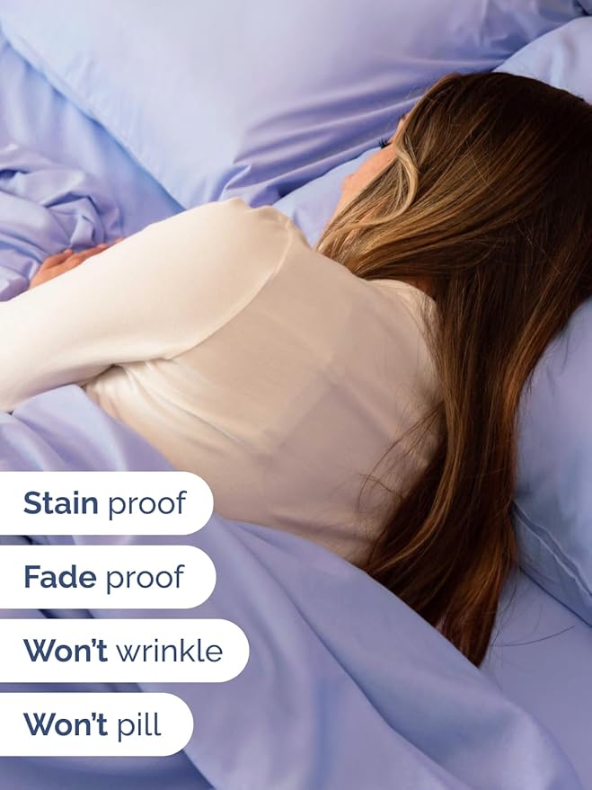 Extra Deep King Sheet Set - 4 Piece Breathable & Cooling Bed Sheets - Easily Fits 18 to 24 inch Mattress - Ultra Soft, Wrinkle & Fade Free w/ Extra Deep Pockets - Comfy Hotel Luxury Bedding - Lavender