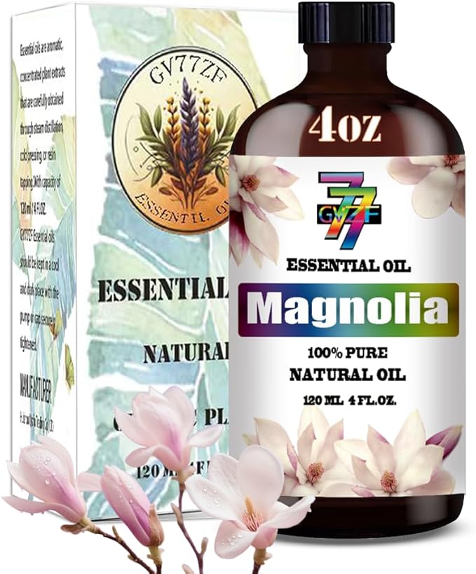 Magnolia Essential Oil - Magnolia Oils for Diffusers, Humidifiers, DIY Candles, Soap, Cleaning, Home, Office, Yoga, Massage, Gifts - 4 fl oz (120 ml) - GV77ZF