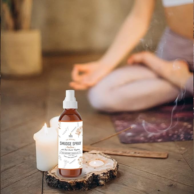 SOUL STICKS Palo Santo Smudge Spray – 3.5oz Smokeless Energy Mist with Quartz Crystals – Non-Toxic Cleansing Spray for Room, Meditation, Travel, Spiritual Rituals & Aura Purification