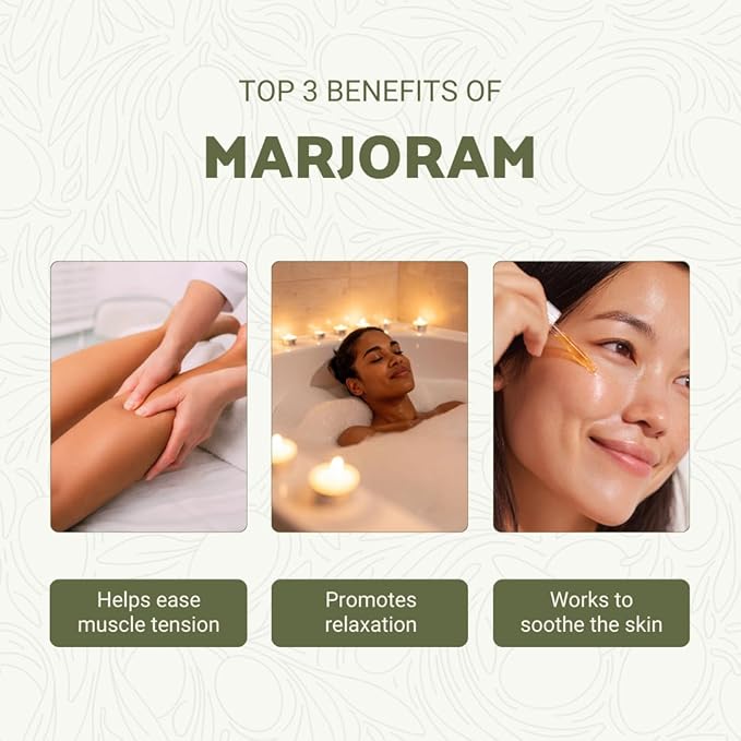Marjoram Essential Oil - Aceite de Mejorana Direct from Egypt for Massage & Aromatherapy | Premium Therapeutic Grade (8oz)