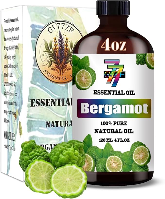 Bergamot Essential Oil - Bergamot Oils for Diffusers, Humidifiers, DIY Candles, Soap, Cleaning, Home, Office, Yoga, Massage, Gifts - 4 fl oz (120 ml) - GV77ZF