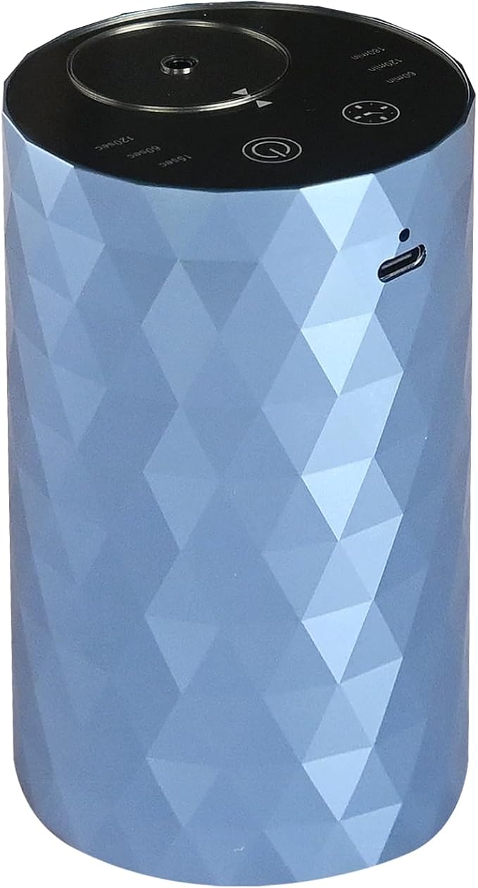 Waterless Essential Oil Diffuser - Portable Aromatherapy Scent Machine with 3 Mist Modes, 72Hr Battery, Quiet Operation for Home Office Car, Ice Blue