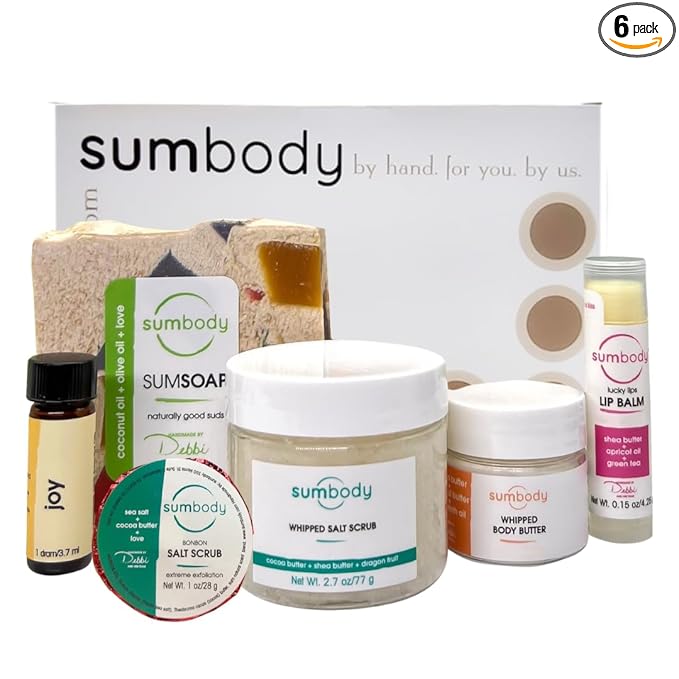 Sumbody Self Care Gifts 6pc Aromatherapy Body Care Set USA Made Women Men Teens Happy Birthday Box Spa Gift Basket Mothers Day Teacher Appreciation Vacation Essentials Bridal Shower Graduation