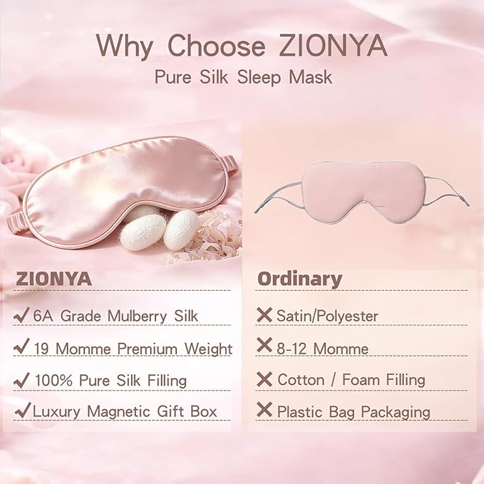 Gift Set for Mom – 100% 6A Mulberry Silk 19 Momme Eye Mask with Mug, Spoon & Mirror, Self Care Relaxation Gifts for Mom, Wife, Girlfriend