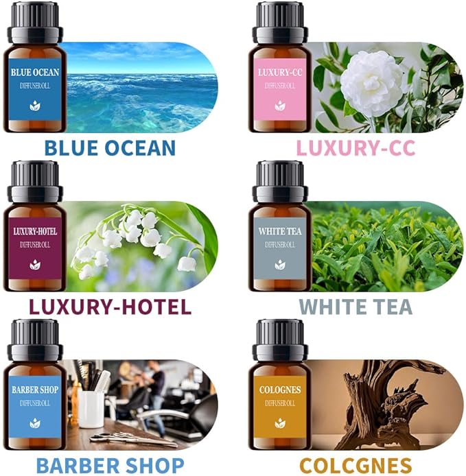 Essential Oil Refill Set for Aromatherapy Diffuser, Mix Scent Fragrance Oil