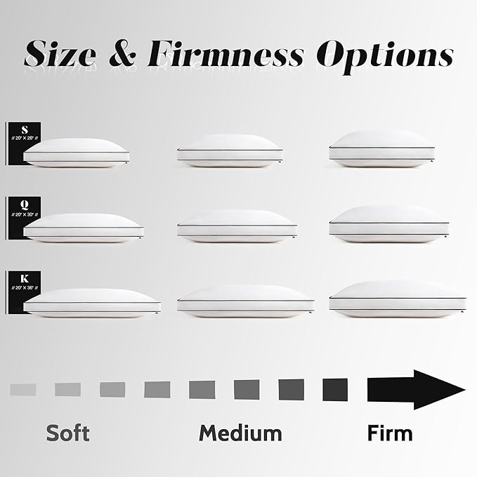 DOWNSTORIA Feather Down Pillows Standard Size Set of 2 with Gusset, Luxury Hotel Collection Bed Pillow 2 Pack, Down Surrounded Gusseted Pillows for Sleeping, Firm for Side, Back Sleepers 20x26 in.