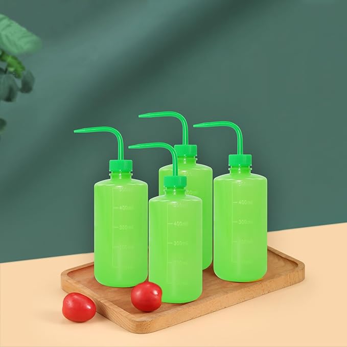 4 Packs Tattoo Wash Bottle Water Squirt Squeeze Diffuser Bottles (Green, 500ml)