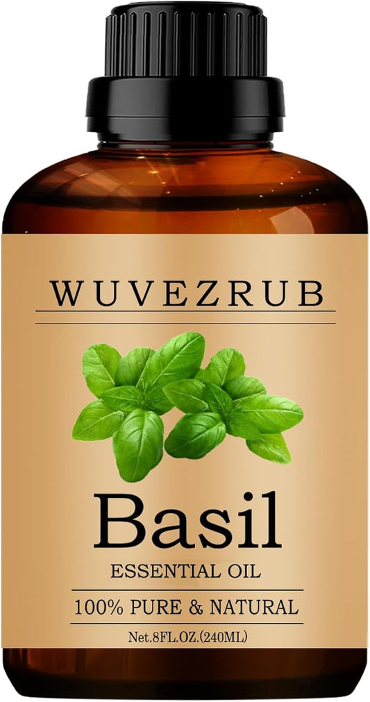 Basil Essential Oil, 240ML Pure and Natural for Aromatherapy Diffuser - 8 Fl Oz