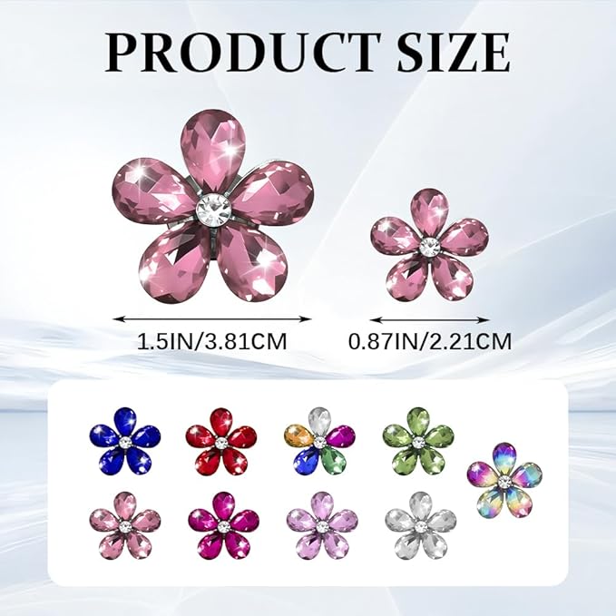 5PCS Bling Daisy Flower Car Air Vent Clips, Car Diffuser Vent Clip, Sparkling Crystal Rhinestone Cute Auto Air Conditioning Clamp, Diamond Air Outlet Clip Decor for Women Girls (Light Pink)
