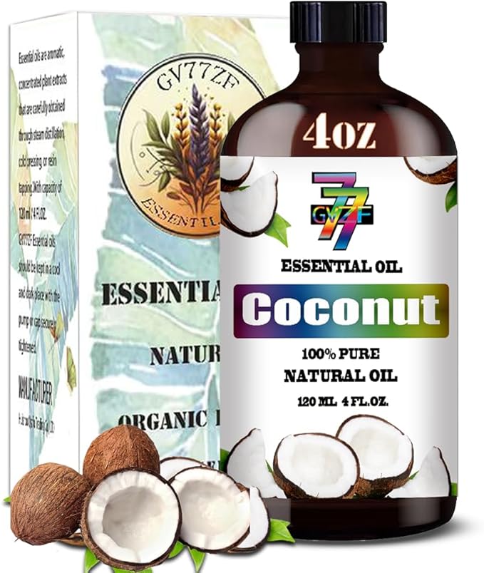 Coconut Essential Oil - Coconut Oils for Diffusers, Humidifiers, DIY Candles, Soap, Cleaning, Home, Office, Yoga, Massage, Gifts - 4 fl oz (120 ml) - GV77ZF