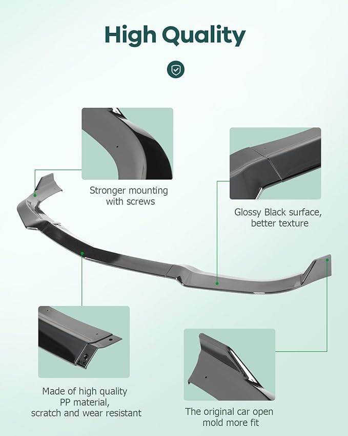 SCITOO Front Lip Spoiler Fits for 2011-2014 for Dodge Charger Glossy Black Front Bumper Lip