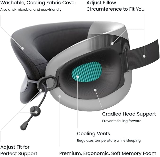 Cabeau Evolution X Travel Essential Neck Pillow - Award Winning Innovative Travel Pillow - The Only Customizable Neck Pillow that Works - Diamond