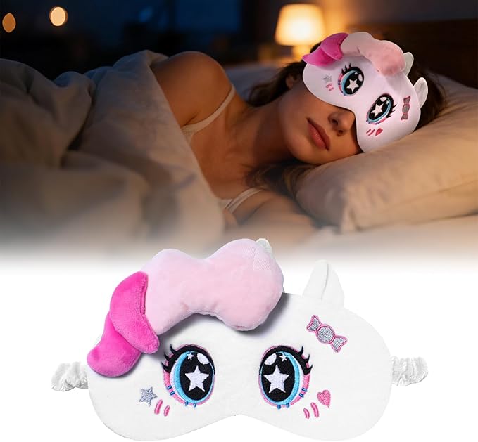 Tokidoki Official Unicorno Sleep Mask Super Soft & Eye Mask for Women Men Washable Blindfold with Adjustable Elastic Strap Blackout Eye Mask for Travel Nap Home Birthday Gift for Family Friend-Sugar