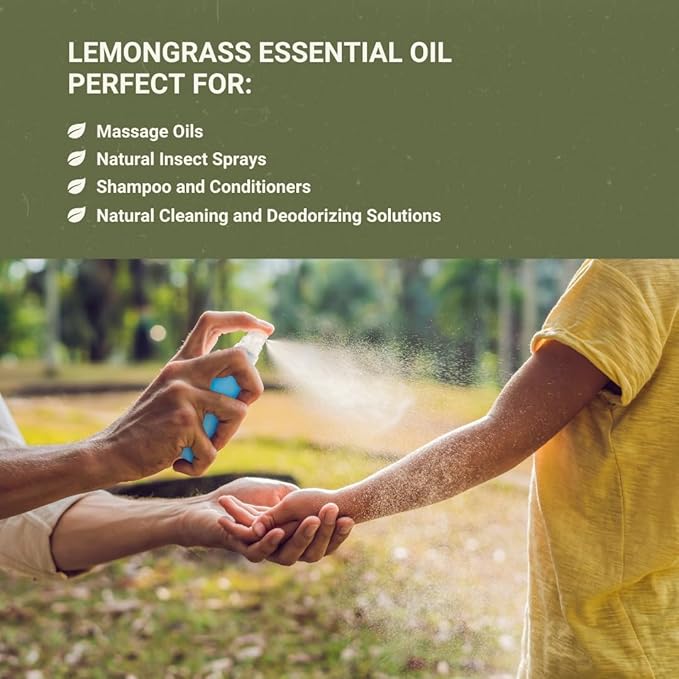 Lemongrass Essential Oil - Natural Aceite de Hierba Limón from Norex Flavours India - Lemongrass Essential Oils for Hair, Aromatherapy and Massage (22lbs)