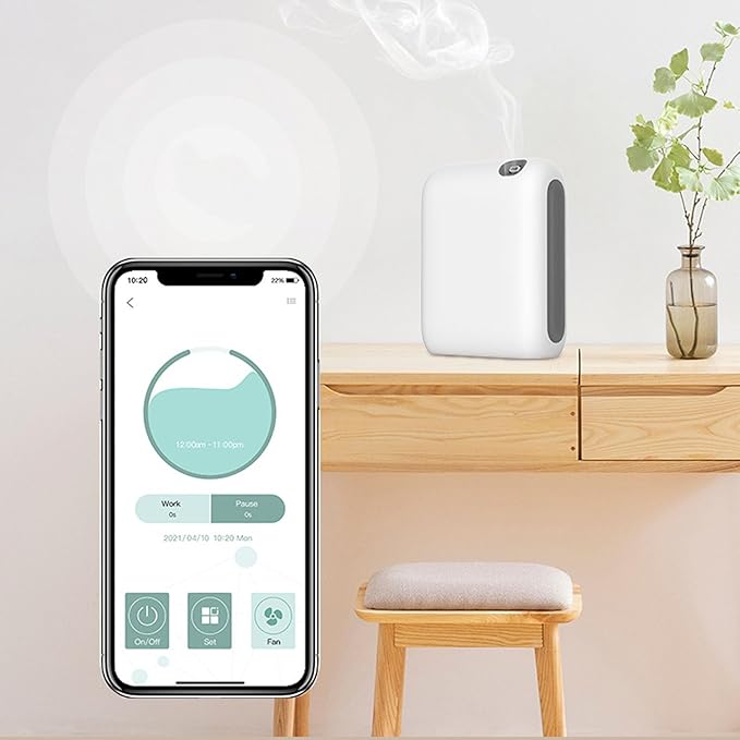Smart Aromatherapy Diffuser, 200ml Ultrasonic Essential Oil Diffuser with Mobile APP Control and Timing Function, Relaxing Fragrance Machine for Home Office Living Room Bathroom