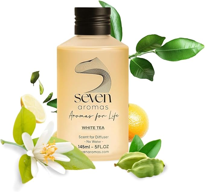 SevenAromas Hotel Scent Diffuser Oil, Luxury Hotel-Inspired Essential Oil for Aromatherapy & HVAC Diffusers – Premium Dropper Bottle - 145 ml 5 FL oz (White Tea)