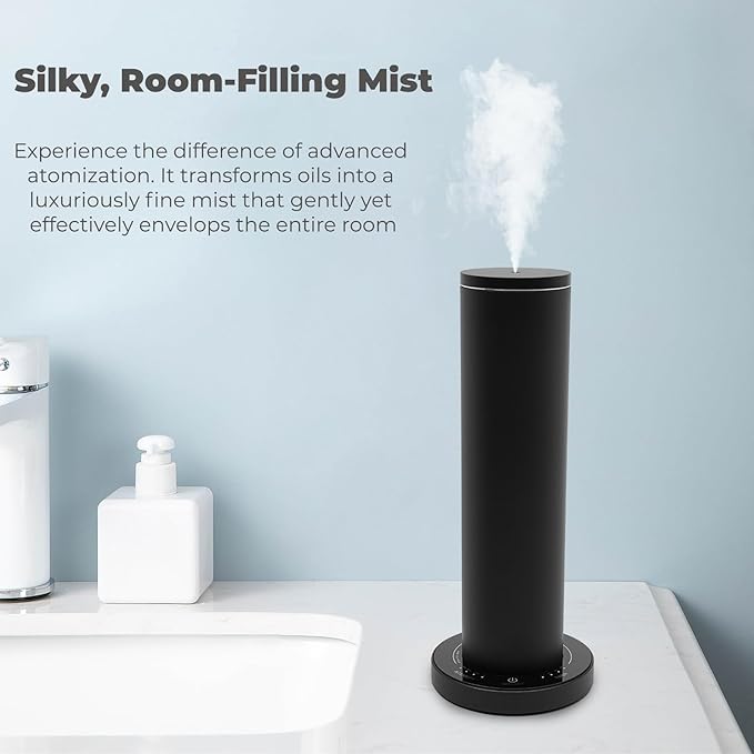110ML Aroma Scent Diffuser Large Room Aromatherapy Diffuser- 10000 FT³ Smart Essential Oil Diffuser with App Control Ideal for Home Office, Hotel(Black)