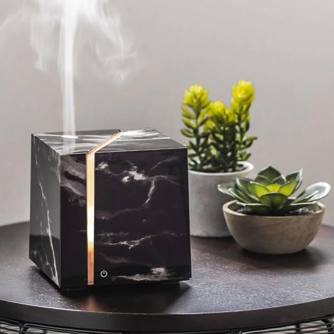 Sparoom Onyx Aromatherapy Ultrasonic Misting Essential Oil Diffuser for Large Rooms, Black Marble Design