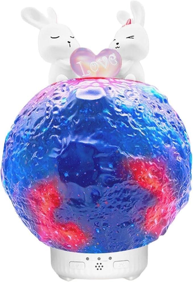 Essential Oil Diffuser, Mist Spray Silent Air Humidifier with Moon Statue for Bedside Office SPA Dorm Decor (Sky)