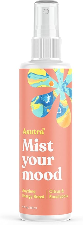 ASUTRA Multi-Use Essential Oil Aromatherapy Spray (Citrus & Eucalyptus), 4 fl oz – Mist for Face, Body, Rooms & Linens – Car, Fabric, and Bathroom Freshener