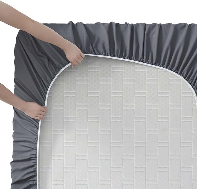 Clara Clark Full Sheets, 6 Piece Set - Hotel Luxury Bed Sheets, Super Soft Bedding Set, Full Size, Charcoal Gray