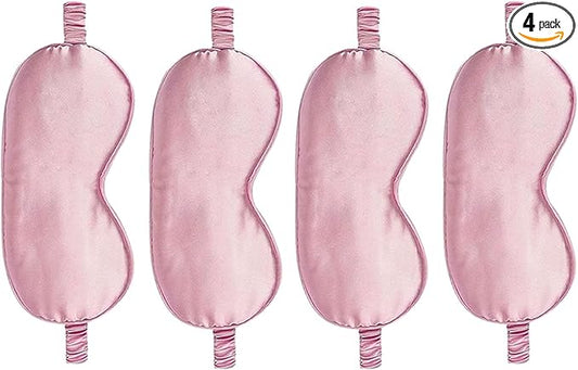 4PACK Sleep Masks Satin Eye Mask Silk Eyes Cover Silky Blindfold Blackout Eyeshade Soft Eyeshades Sleeping Covers Travel Nap