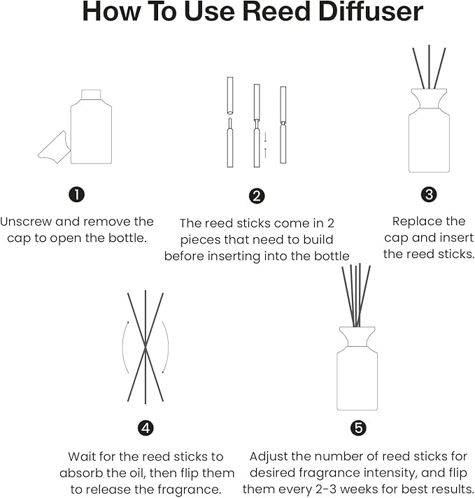 M&SENSE Minimalist Large Reed Diffuser 300ml, Oud Wood Scented with Natural Essential Oils, Long Lasting with 7 Sticks, Non-Toxic Home Fragrance for Bedroom, Bathroom Decor