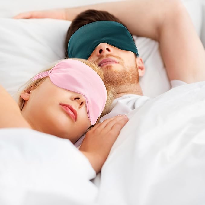Geyoga 24 Pcs Silk Sleep Masks Soft Satin Eye Masks for Sleeping with Adjustable Elastic Strap Comfortable Blindfold Eyeshade for Men Women Travel Nap Night Sleep(Black, Grey, Green, Pink)