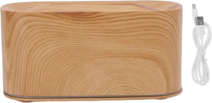 Asixxsix Essential Oil Diffuser, Quiet 35dB Aromatherapy Diffuser, Mystical/Fantasy with 7 Colors Light for Home Office Bedroom (Light Wood Grain)