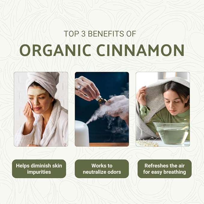Organic Cinnamon Essential Oil - Direct from Sri Lankan Essential Oils - 100% Pure - Natural Aceite de Canela for Aromatherapy & Wellness - Premium Grade (15ml)