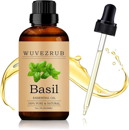 Basil Essential Oil 30ML - 100% Pure and Natural Oils for Aromatherapy Diffuser - 1 Fl Oz/Basil