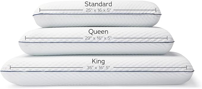 Weekender Gel Memory Foam Pillow - Queen Size - 1-Pack - Medium Firm Feel - Neck and Shoulder Support - Side & Back Sleepers - Home, Hotel, & Hospital Essentials - CertiPur Certified