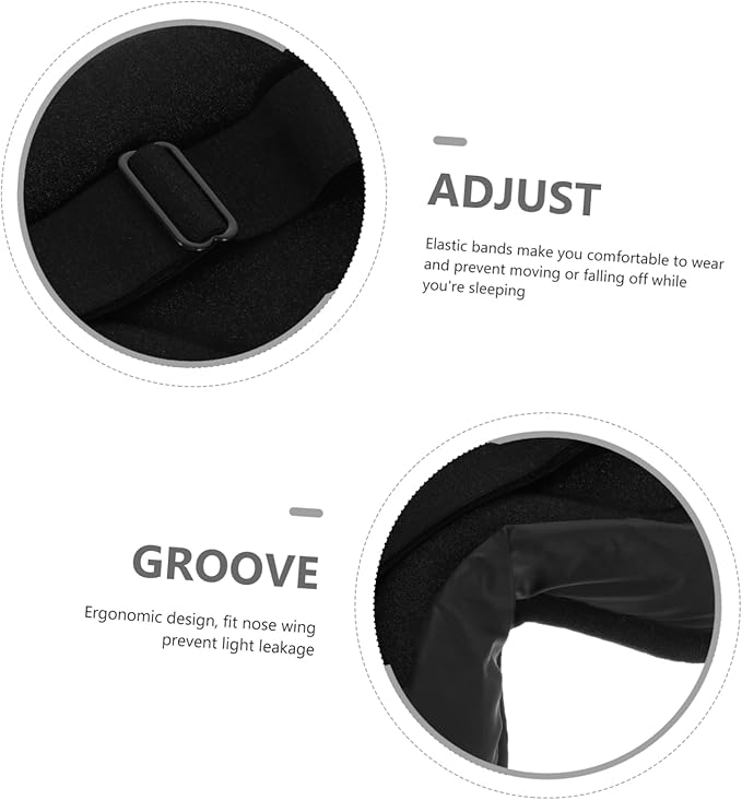 Eye Mask Comfortable Design for Total Light Blockage Adjustable and Breathable Night Eyeshade for Travel Office and Napping for Light Sensitivity