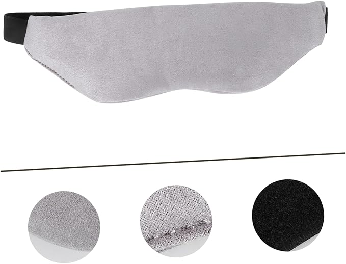 PartyKindom 1PC Adjustable Grey Eye Mask Portable Blindfold for Sleep and Rest for Travel Home and Light Sensitivity Relief