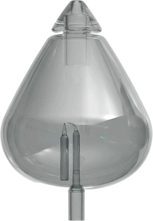 20ml Hand-Blown Glass Atomizing Chamber for Waterless Essential Oil Diffusers, Laboratory-Level Smoky Glass, Plastic-Free Nebulizing Reservoir, DIY Replacement Vessel, [Black Obsidian]