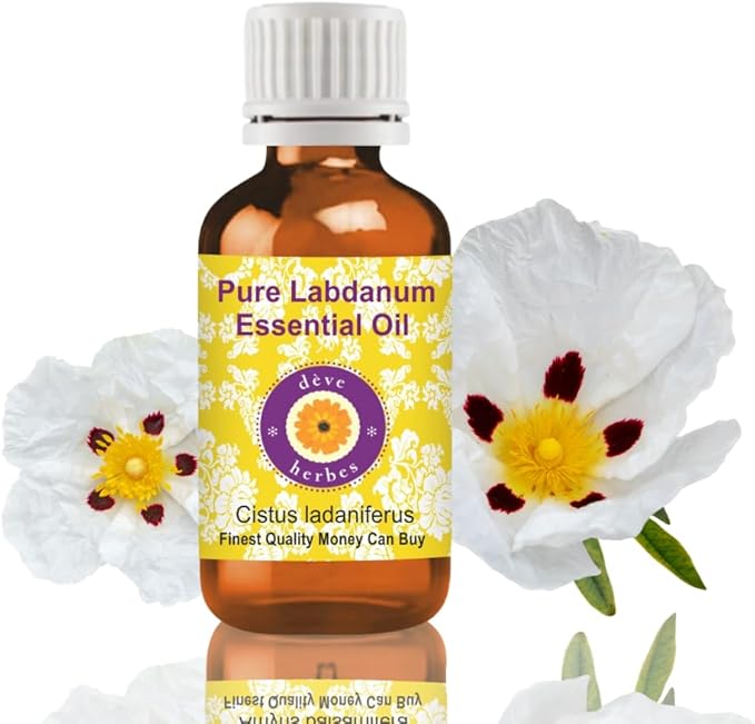 Deve Herbes Pure Labdanum Essential Oil (Cistus ladaniferus) Steam Distilled 100ml (3.38 oz)