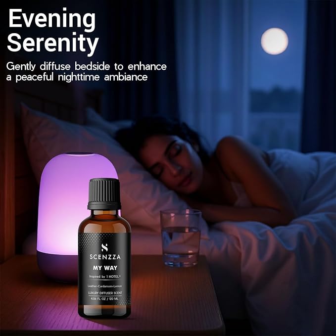 My Way Diffuser Scent Inspired by 1 Hotel Miami Beach, Fresh Woodsy Fragrance with Leather, Premium Luxury Scent Suitable for Ultrasonic and Waterless Diffusers - 120 Ml, 4.06 Fl Oz