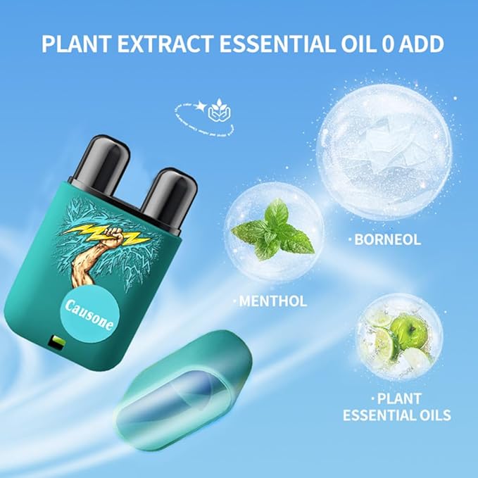 Essential Oil Nasal Inhaler, Pure and Organic Peppermint 6 Flavors Dual Nasal Stick Energy Bar for Sinus & Congestion Relief, Tension Stress Relief, Energy Boost (Navy Blue)