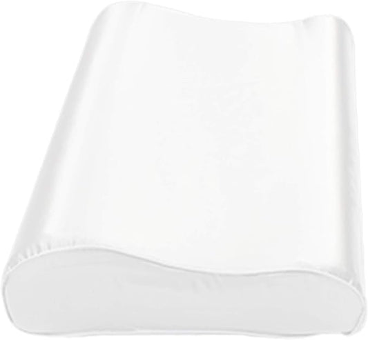 100% Mulberry Silk Pillowcase for Memory Foam, Cervical, Contour Pillow (20 x 12.5 inch, White)